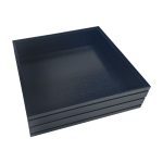 B2/3 Ribbed Amberley Grey Oak Trolley Stacker Tray 424x398x120