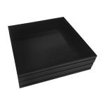 B2/3 Ribbed Black Oak Trolley Stacker Tray 424x398x120