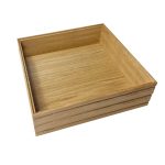 B2/3 Ribbed Natural Oak Trolley Stacker Tray 424x398x120