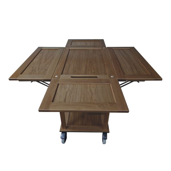 Burford Long Island Trolley Dark Brown end view open Burford Long Island Trolley Dark Brown end view open