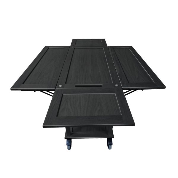 TR3L-DL4-ISLAND-BK-end-view-open Burford Long Island Trolley Black end view open