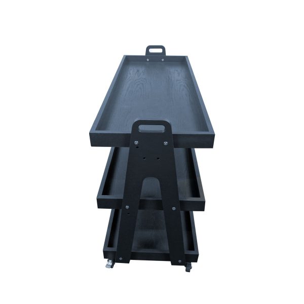 Burford Buffet Trolley Long Amberley Grey side view Burford Buffet Trolley Long Amberley Grey side view