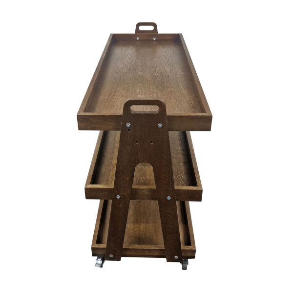 Burford Buffet Trolley Long Dark Brown side view Burford Buffet Trolley Long Dark Brown side view