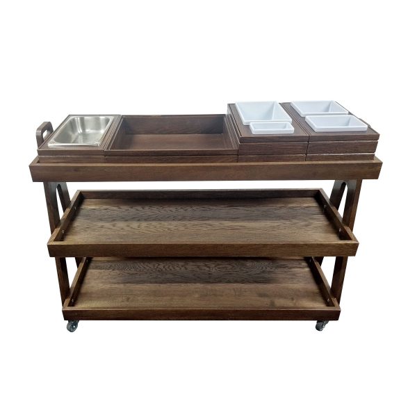 Burford Buffet Trolley Long Dark Brown with boxes Burford Buffet Trolley Long Dark Brown with boxes