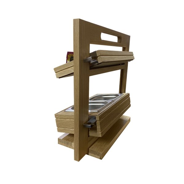 Burford 2 Tier Counter Top Display Stand Natural back Burford 2 Tier Counter Top Display Stand Natural back