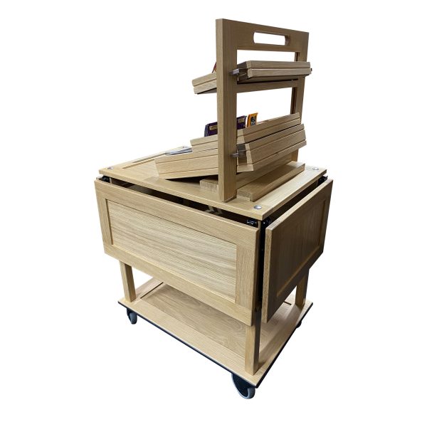 Burford-counter-top-display-stand-2-tier-trolley-back-NABurford 2 Tier Counter Top Display Stand Natural trolley back Burford 2 Tier Counter Top Display Stand Natural trolley back