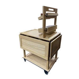 Burford 2 Tier Counter Top Display Stand Natural trolley back 2 Burford 2 Tier Counter Top Display Stand Natural trolley back 2
