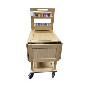 Burford 2 Tier Counter Top Display Stand Natural trolley front