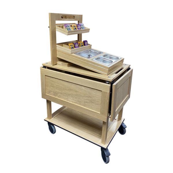 Burford 2 Tier Counter Top Display Stand Natural trolley side 3 Burford 2 Tier Counter Top Display Stand Natural trolley side 3