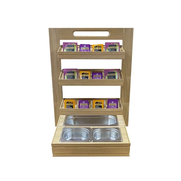 Burford 3 Tier Counter Top Display Stand Natural front Burford 3 Tier Counter Top Display Stand Natural front