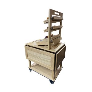 Burford 3 Tier Counter Top Display Stand Natural trolley back 2 Burford 3 Tier Counter Top Display Stand Natural trolley back 2