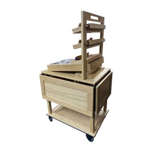 Burford 3 Tier Counter Top Display Stand Natural trolley back 3 Burford 3 Tier Counter Top Display Stand Natural trolley back 3