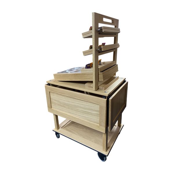 Burford 3 Tier Counter Top Display Stand Natural trolley back 3 Burford 3 Tier Counter Top Display Stand Natural trolley back 3