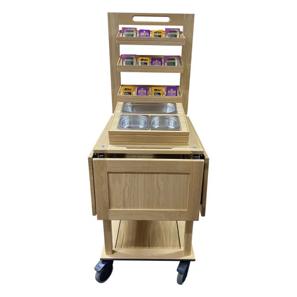 Burford 3 Tier Counter Top Display Stand Natural trolley front 3 Burford 3 Tier Counter Top Display Stand Natural trolley front 3
