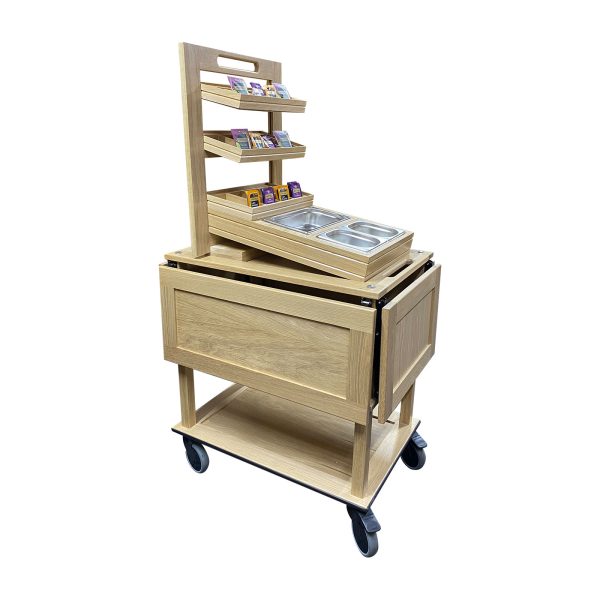 Burford 3 Tier Counter Top Display Stand Natural trolley side 3 Burford 3 Tier Counter Top Display Stand Natural trolley side 3