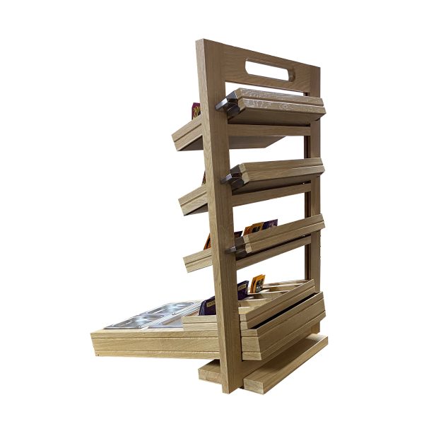 Burford 4 Tier Counter Top Display Stand Natural back 2 Burford 4 Tier Counter Top Display Stand Natural back 2