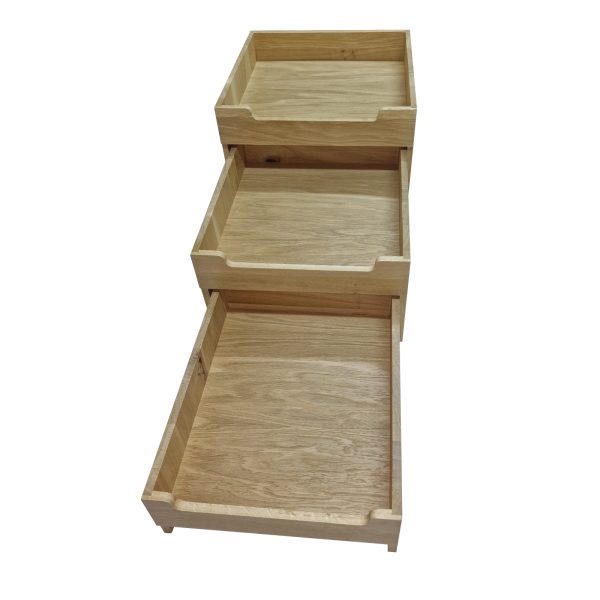 BONS-L-NA Burford Nesting Display Set open4 Burford Oak Nesting Display Set Large front open and nested