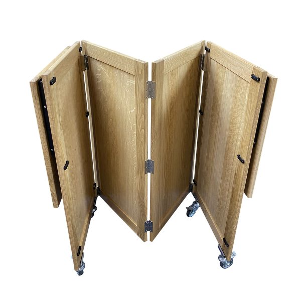 Burford Pop-Up Bar Trolley Natural front folded Burford Pop-Up Bar Trolley Natural front folded