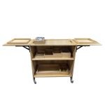 Burford Pop-Up Bar Trolley Natural front open