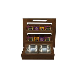 Burford 2 Tier Counter Top Display Stand Dark Brown Oak B2/3 Set