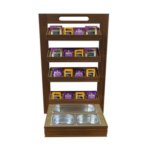 Burford 4 Tier Counter Top Display Stand Dark Brown Oak B2/3 Set