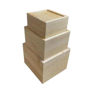 Burford Oak B1/6 Nesting Cube Set Natural stacked