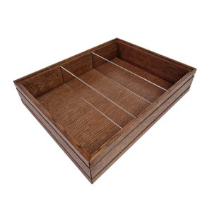 Burford Rib Box B1/2 80mm Dark Brown with 2 Dividers