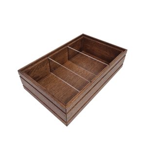 Burford Rib Box B1/4 80mm Dark Brown with 2 dividers