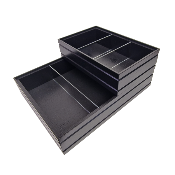 Burford-rib-box-black-2-dividers-stacked Burford Rib Box B1/2 and B1/4 80mm Black with 2 dividers stacked