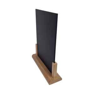 Oak Menu Holder with A4 blackboard insert side