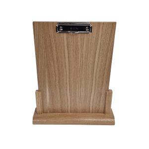 Oak Menu Holder with A4 clipboard insert