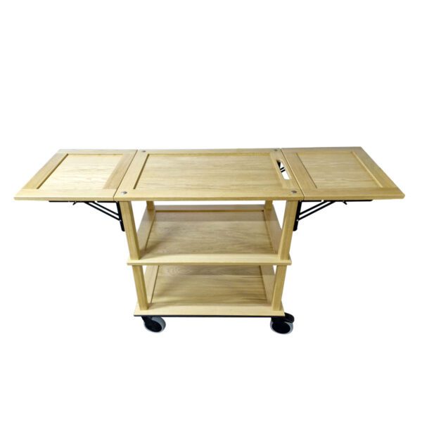 TR3-DL2-GN112-front-open Burford GN11 Trolley GN1/2 Drop Leaves Natural front open