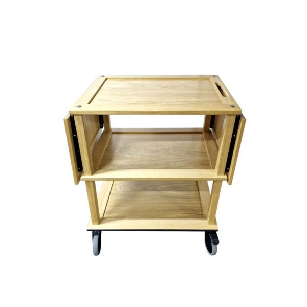 TR3-DL2-GN113-front-closed Burford GN11 Trolley GN1/3 Drop Leaves Natural front closed