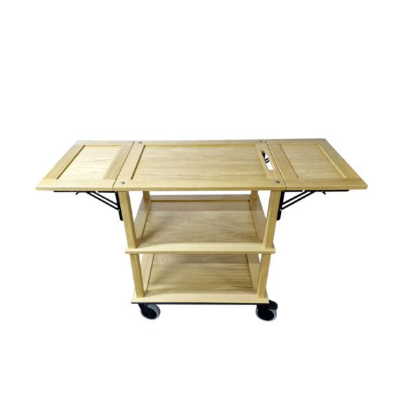 TR3-DL2-GN113-front-oprn Burford GN11 Trolley GN1/3 Drop Leaves Natural front open