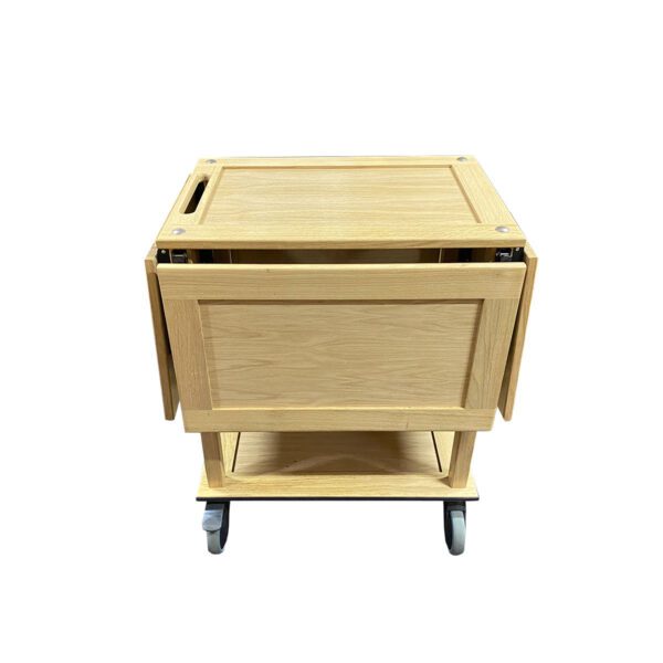 TR3-DL4-GN112-front Burford GN11 Island Long Trolley GN1/2 Drop Leaves Natural front