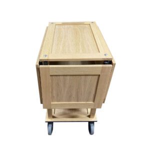 TR3-DL4-GN112-side Burford GN11 Island Long Trolley GN1/2 Drop Leaves Natural side