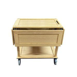 Burford GN11 Island Long Trolley GN1/3 Drop Leaves Natural front closed