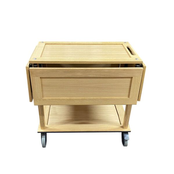 TR3L-DL4-GN113-front-closed Burford GN11 Island Long Trolley GN1/3 Drop Leaves Natural front closed