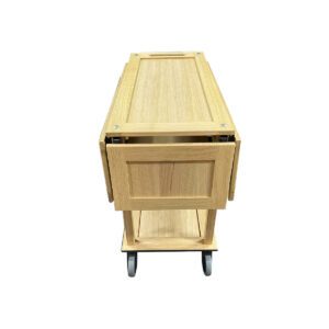 Burford GN11 Island Long Trolley GN1/3 Drop Leaves Natural side closed