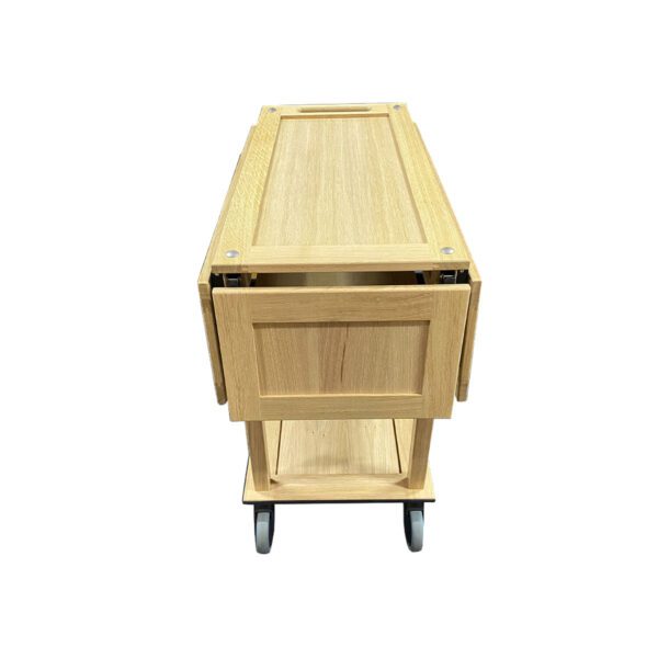 TR3L-DL4-GN113-side-closed Burford GN11 Island Long Trolley GN1/3 Drop Leaves Natural side closed