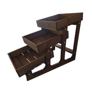 3-Tier Rustic Display Stand Dark Brown