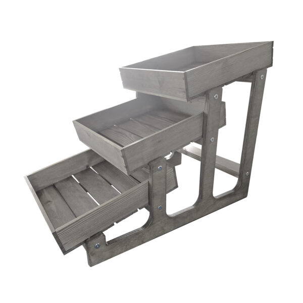 3 Tier Rustic Display Stand Gretton Grey
