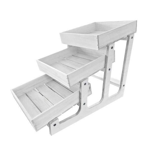 3 Tier Rustic Display Stand White